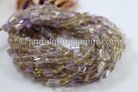 Ametrine Faceted Nuggets Beads